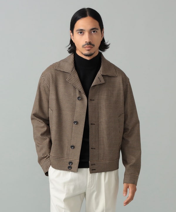 TAGLIATORE / GAREY ガンクラブチェック ショートブルゾン Model：H181cm　Size：48