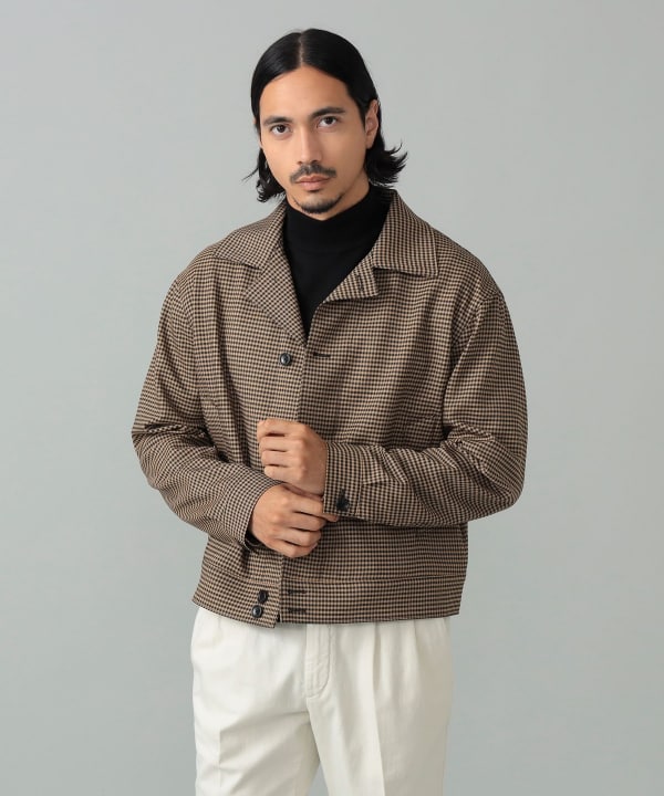 TAGLIATORE / GAREY ガンクラブチェック ショートブルゾン Model：H181cm　Size：48