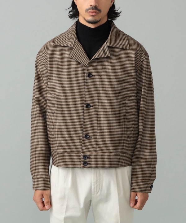 TAGLIATORE / GAREY ガンクラブチェック ショートブルゾン Model：H181cm　Size：48