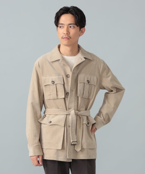 【別注】D.C.WHITE / コーデュロイ サファリジャケット Model：H182cm　Size：48