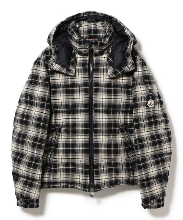 MONCLER / AIROR チェック フランネル フーデッド ダウンジャケット