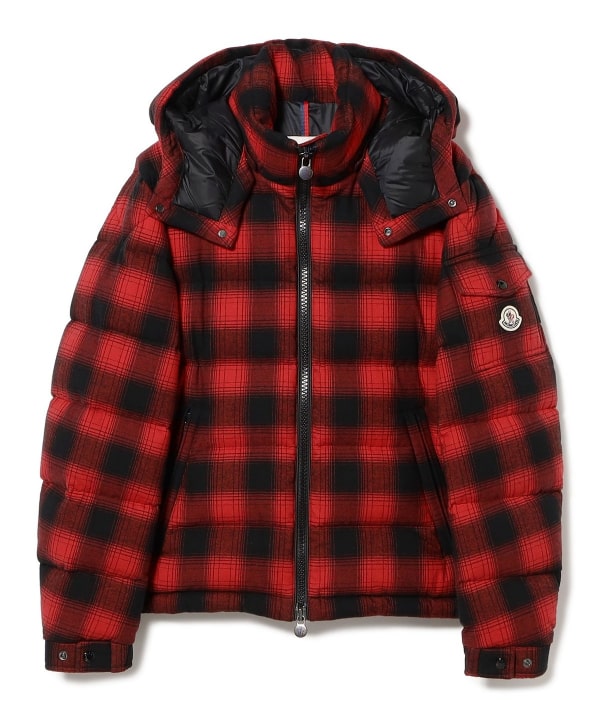 MONCLER / AIROR チェック フランネル フーデッド ダウンジャケット