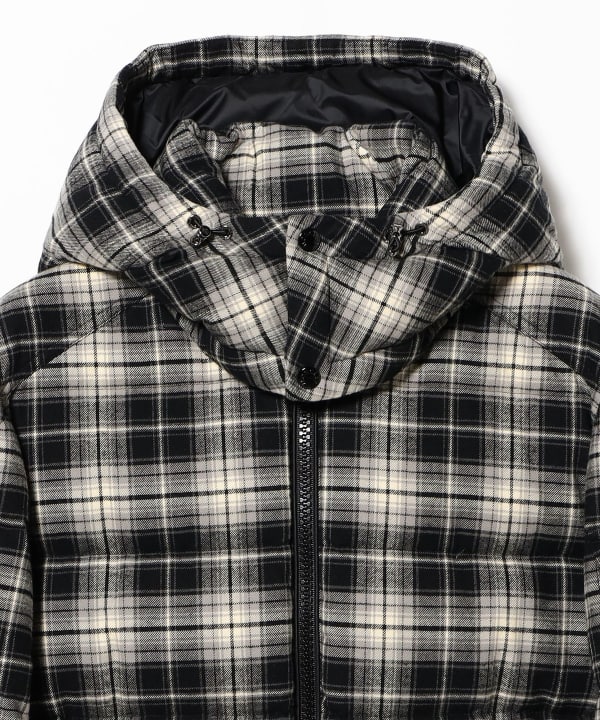 MONCLER / AIROR チェック フランネル フーデッド ダウンジャケット
