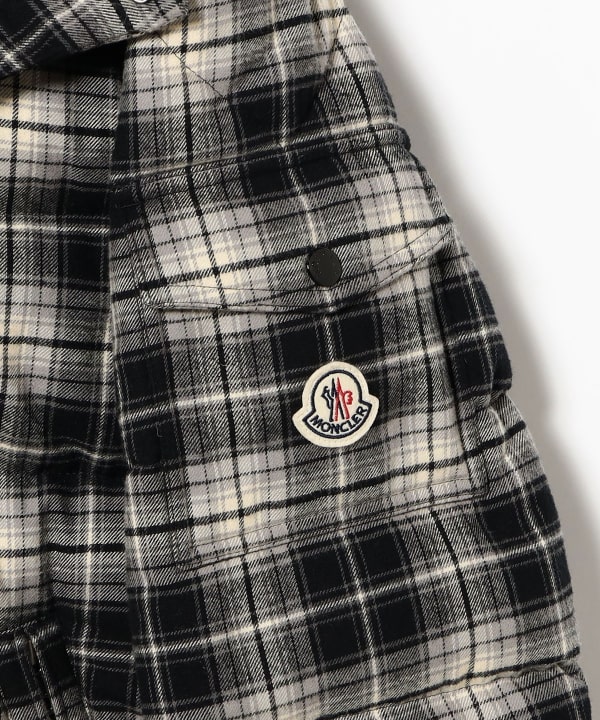 MONCLER / AIROR チェック フランネル フーデッド ダウンジャケット