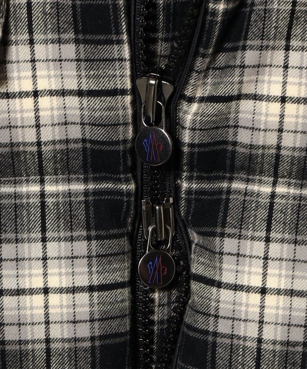MONCLER / AIROR チェック フランネル フーデッド ダウンジャケット