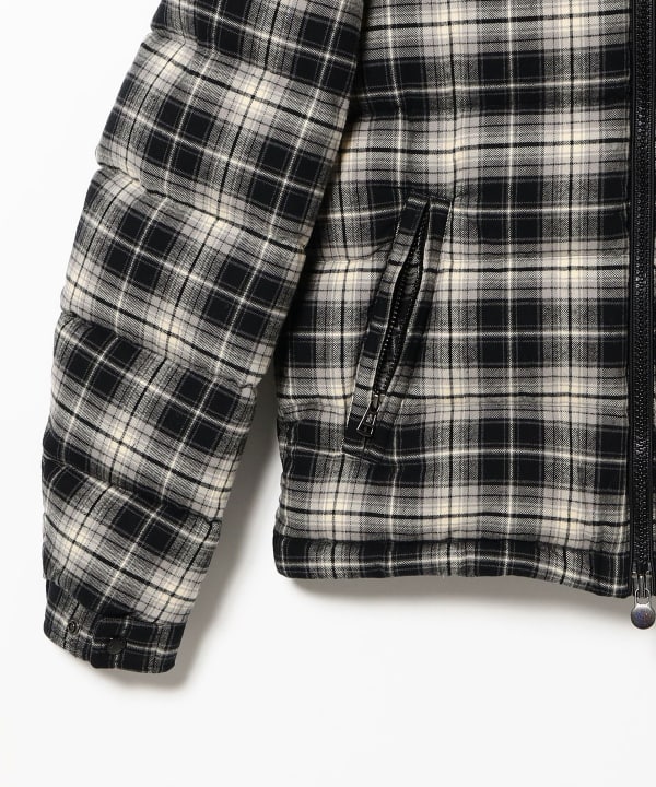 MONCLER / AIROR チェック フランネル フーデッド ダウンジャケット
