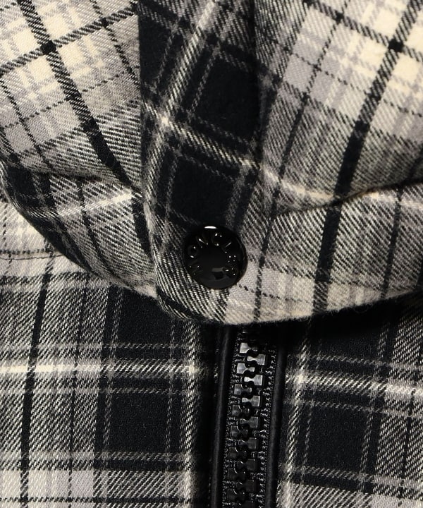 MONCLER / AIROR チェック フランネル フーデッド ダウンジャケット