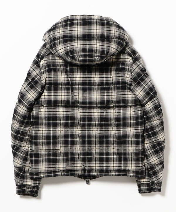 MONCLER / AIROR チェック フランネル フーデッド ダウンジャケット