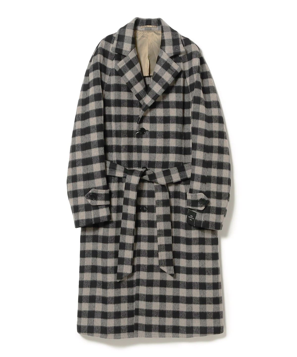 【別注】TITO ALLEGRETTO ティト アレグレット / ウールカシミヤ ブロックチェック ベルテッドコート コート MEN BEIGE/151 48 【別注】TITO ALLEGRETTO ティト アレグレット / ウールカシミヤ ブロックチェック ベルテッドコート コート MEN BEIGE/151 48