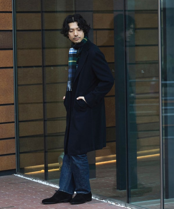 ブリッラペルイルグストウールチェスターコートネイビースポルペリーノコート ブリッラペルイルグストウールチェスターコートネイビースポル