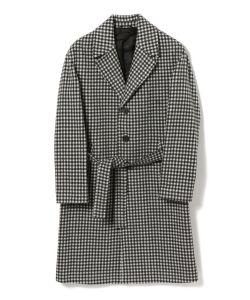 ▲hevo / OSTUNI シェパードチェック 4ボタン ベルテッドコート