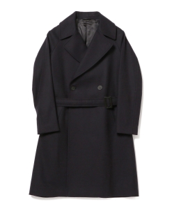 ▲hevo / BRINDISI ソリッド ダブルベルテッドコート