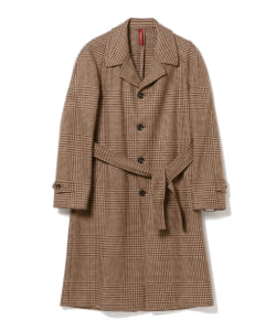 ▲ERNESTO / 別注 グレンチェック ベルテッドコート