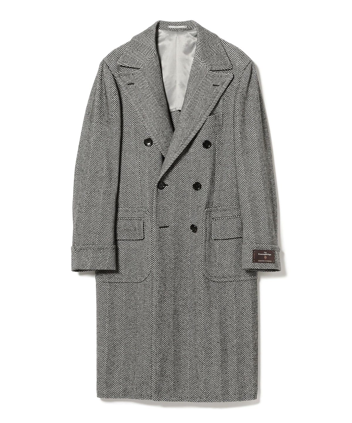 Ermenegildo Zegna ミックスファブリック ダブルブレスト コート コート MEN GREY 48 Ermenegildo Zegna ミックスファブリック ダブルブレスト コート コート MEN GREY 48