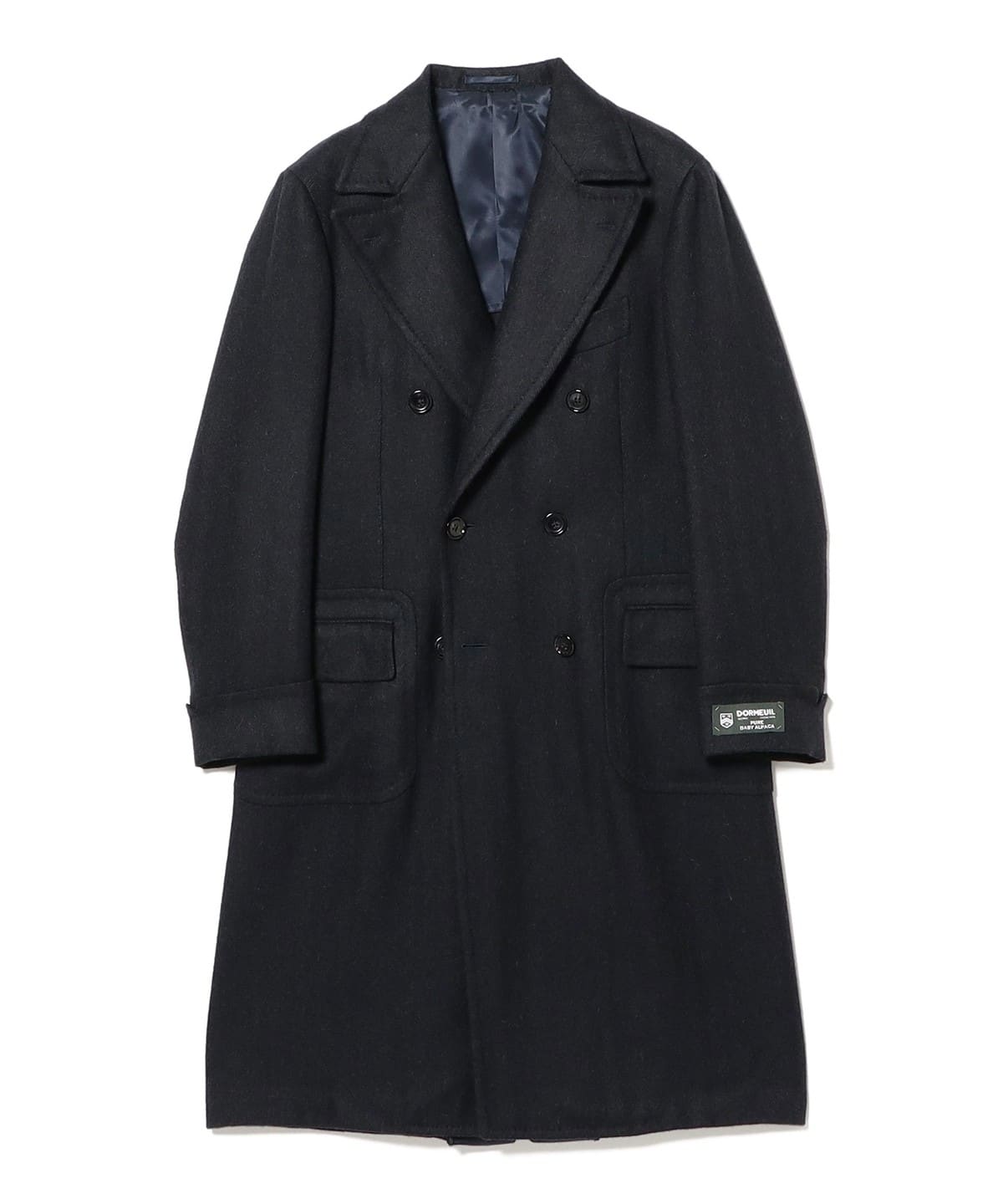 DOUMEUIL アルパカ ヘリンボーン柄 ダブルブレスト コート コート MEN NAVY 42 DOUMEUIL アルパカ ヘリンボーン柄 ダブルブレスト コート コート MEN NAVY 42