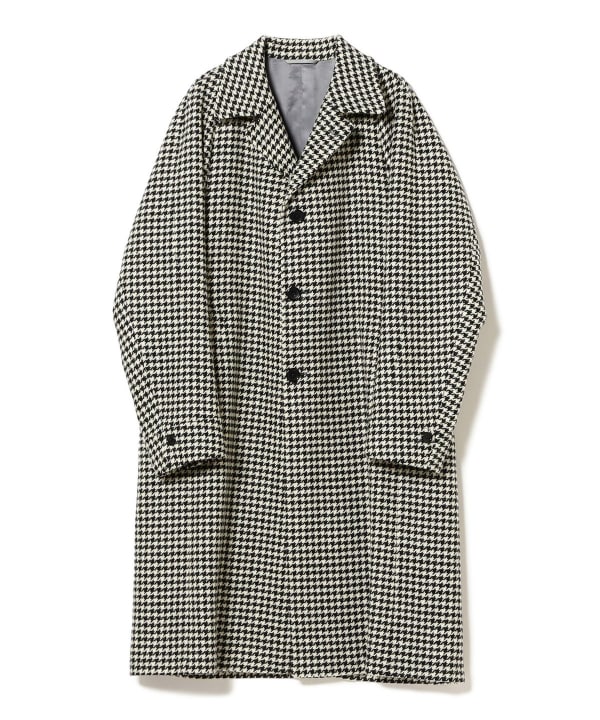 【極美品】ブリッラペルイルグスト ハウンドトゥース バルカラーコート 黒 46 Brilla per il gusto（ブリッラ ペル イル グスト）【別注】LECTEUR