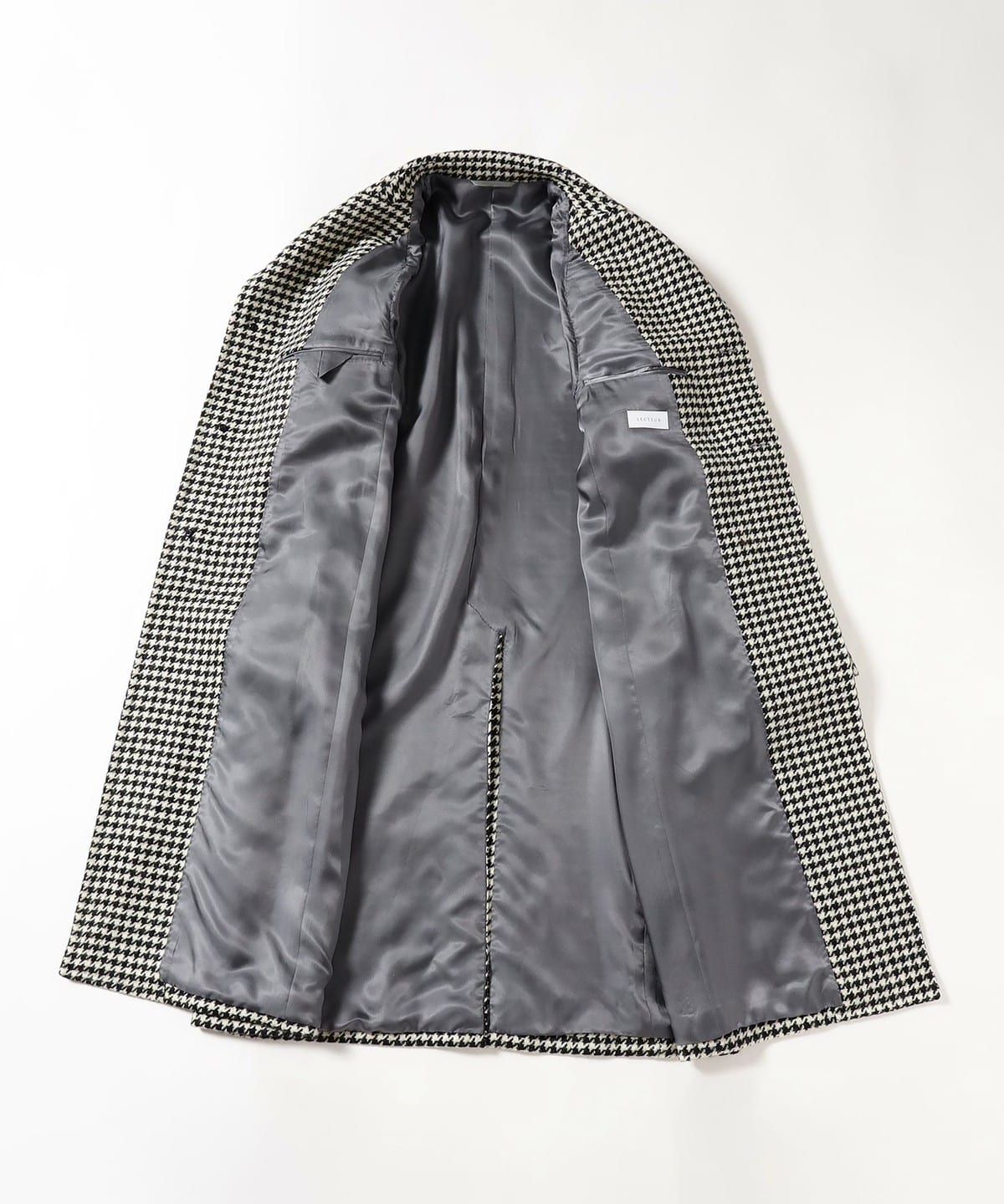 【極美品】ブリッラペルイルグスト ハウンドトゥース バルカラーコート 黒 46 Brilla per il gusto（ブリッラ ペル イル グスト）【別注】LECTEUR