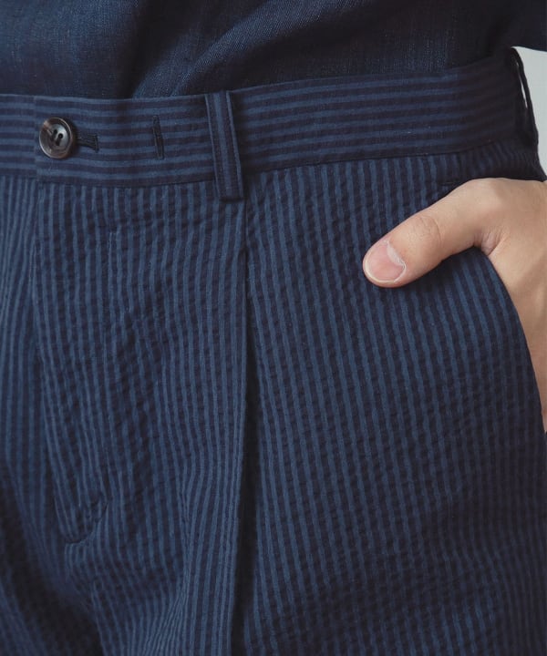 BEAMS シアサッカーパンツ尾錠付 BEAMS シアサッカーパンツ尾錠付
