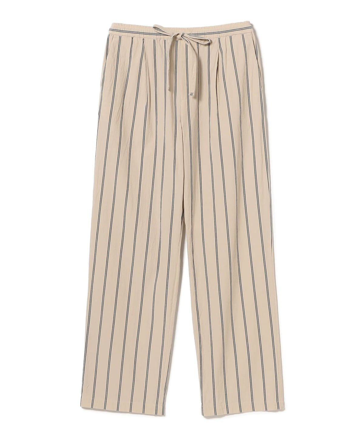コットン ベージュストライプ ワイド イージーパンツ パンツ MEN BEIGE L コットン ベージュストライプ ワイド イージーパンツ パンツ MEN BEIGE L