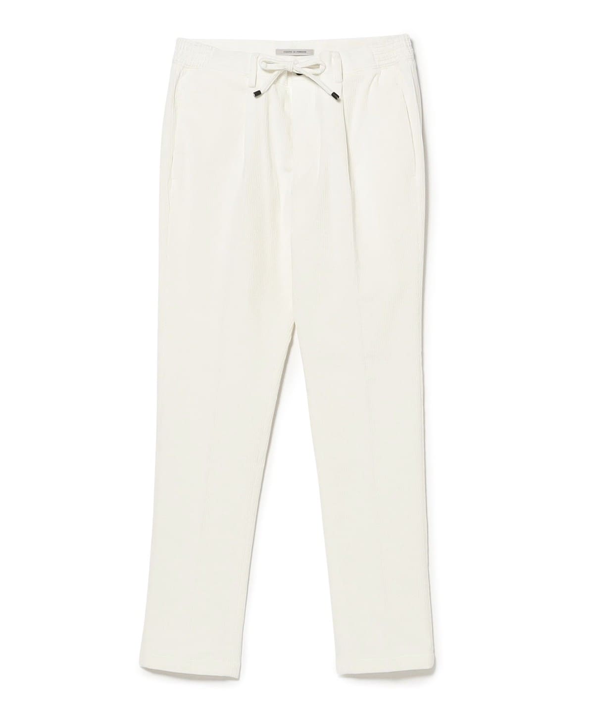 【別注】giabsarchivio ジャブス アルキヴィオ / MASACCIO ストレッチコーデュロイ 1プリーツ ドローコード スラックス パンツ MEN WHITE/B0002 44