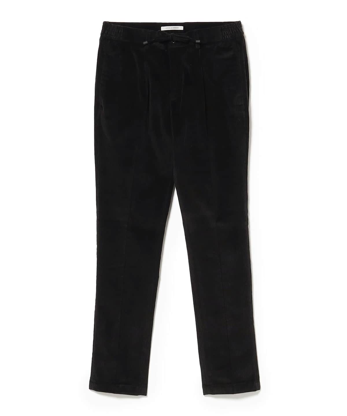 【別注】giabsarchivio ジャブス アルキヴィオ / MASACCIO ストレッチコーデュロイ 1プリーツ ドローコード スラックス パンツ MEN BLACK/B0999 50