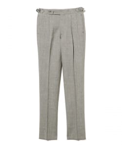 【別注】MASSIMO CORRADO / ミックスファブリック ダイアゴナル サイドアジャスター 2プリーツ スラックス