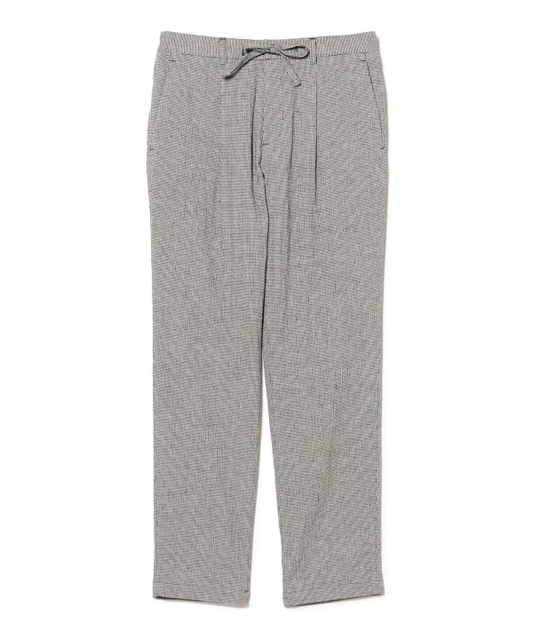 Cotton linen houndstooth print easy pants