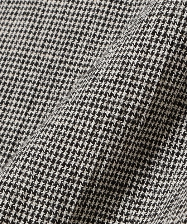 Cotton linen houndstooth print easy pants