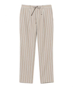 コットン ベージュ オルタネイトストライプ イージーパンツ