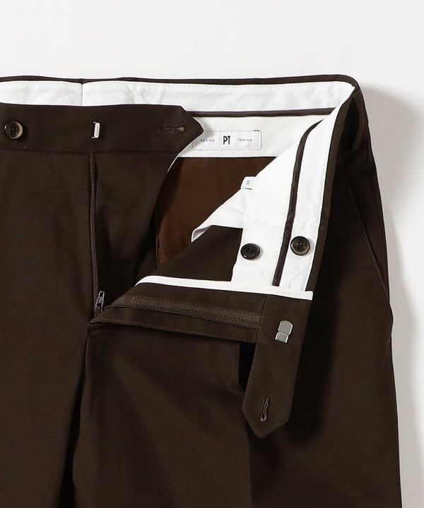 PT TORINO / Slim Fit 1-Pleat Cotton Trousers
