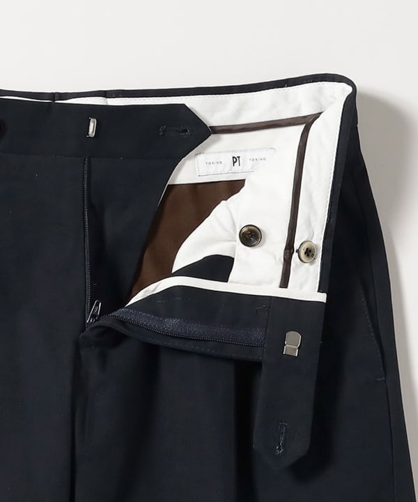 PT TORINO / Slim Fit 1-Pleat Cotton Trousers
