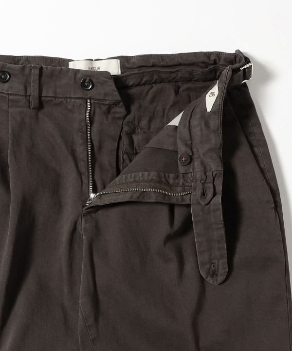 【別注】BRIGLIA 1949 / 2プリーツ サイドアジャスター コットンツイル スラックス