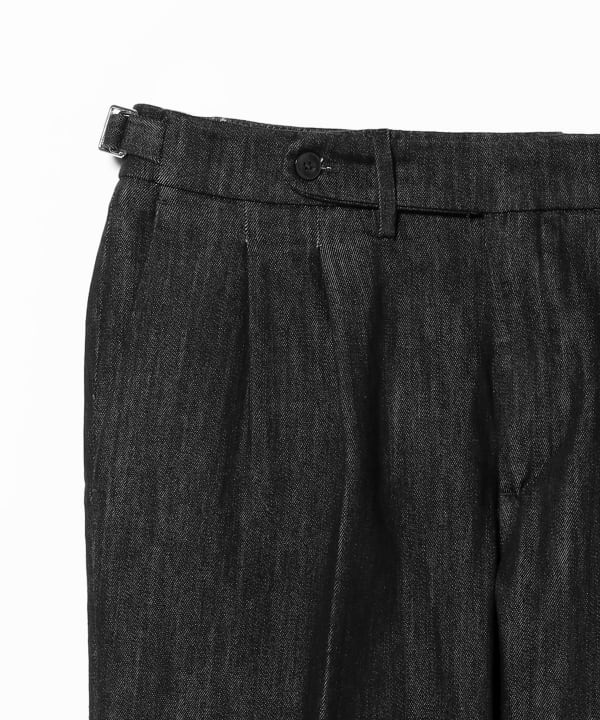 【別注】BRIGLIA 1949 / 2プリーツ サイドアジャスター ブラックデニムスラックス