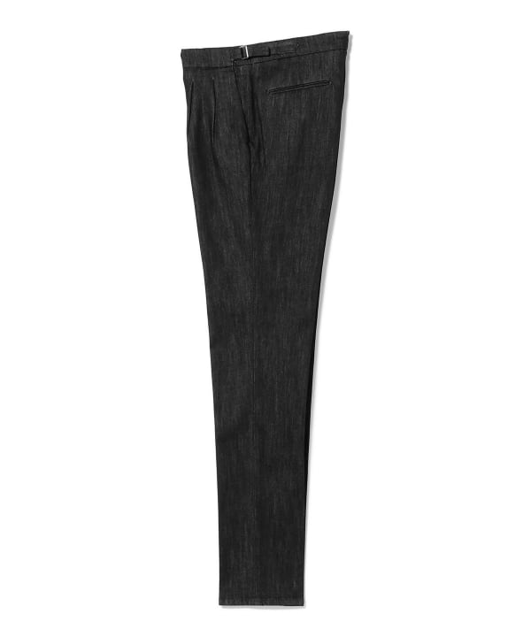 【別注】BRIGLIA 1949 / 2プリーツ サイドアジャスター ブラックデニムスラックス