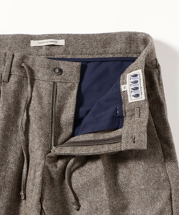 【別注】giabsarchivio / MASACCIO A2Y シルクネップ ツイーディッシュウール 1プリーツ ドローコード スラックス