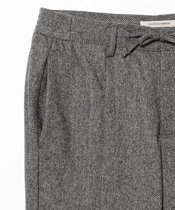 【別注】giabsarchivio / MASACCIO A2Y シルクネップ ツイーディッシュウール 1プリーツ ドローコード スラックス