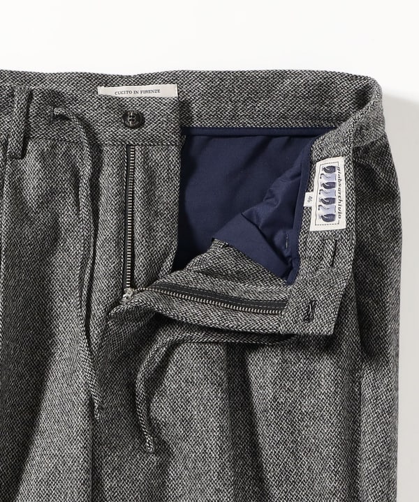 【別注】giabsarchivio / MASACCIO A2Y シルクネップ ツイーディッシュウール 1プリーツ ドローコード スラックス
