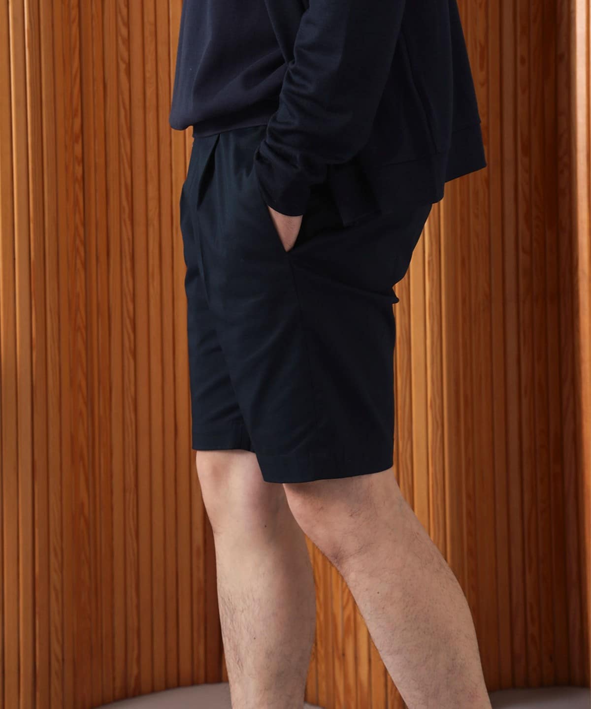 【別注】giabsarchivio ジャブス アルキヴィオ / ストレッチコットン 1プリーツ ドローコードショーツ パンツ MEN NAVY/502/80 46 【別注】giabsarchivio ジャブス アルキヴィオ / ストレッチコットン 1プリーツ ドローコードショーツ パンツ MEN NAVY/502/80 46