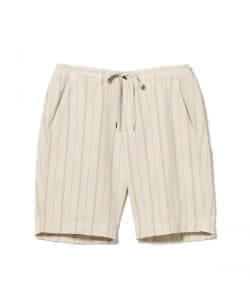 BRIGLIA 1949 / リネンコットン オルタネイトストライプ 1プリーツ ショーツ