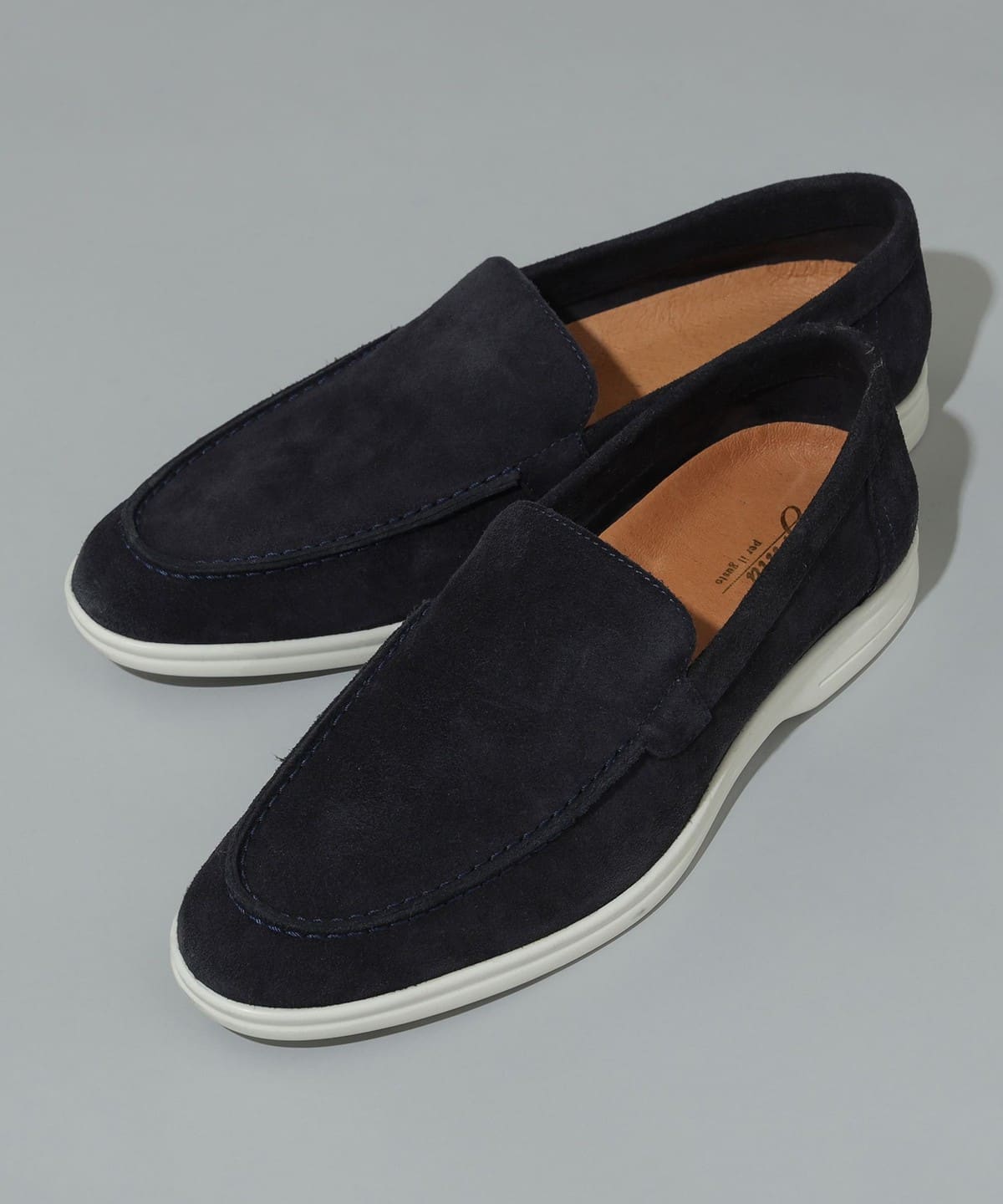 スエード スリッポン シューズ MEN NAVY 44 スエード スリッポン シューズ MEN NAVY 44