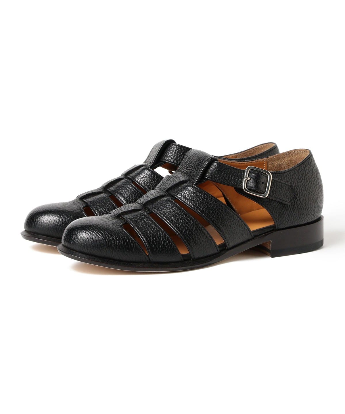 【別注】POLPETTA ポルペッタ / シュリンクレザー グルカサンダル シューズ MEN BLACK 40.5 【別注】POLPETTA ポルペッタ / シュリンクレザー グルカサンダル シューズ MEN BLACK 40.5