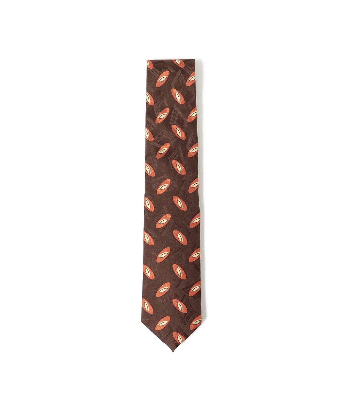 シルク プリント オーバル柄 ネクタイ スーツ・ネクタイ MEN BROWN/C ONE SIZE シルク プリント オーバル柄 ネクタイ スーツ・ネクタイ MEN BROWN/C ONE SIZE