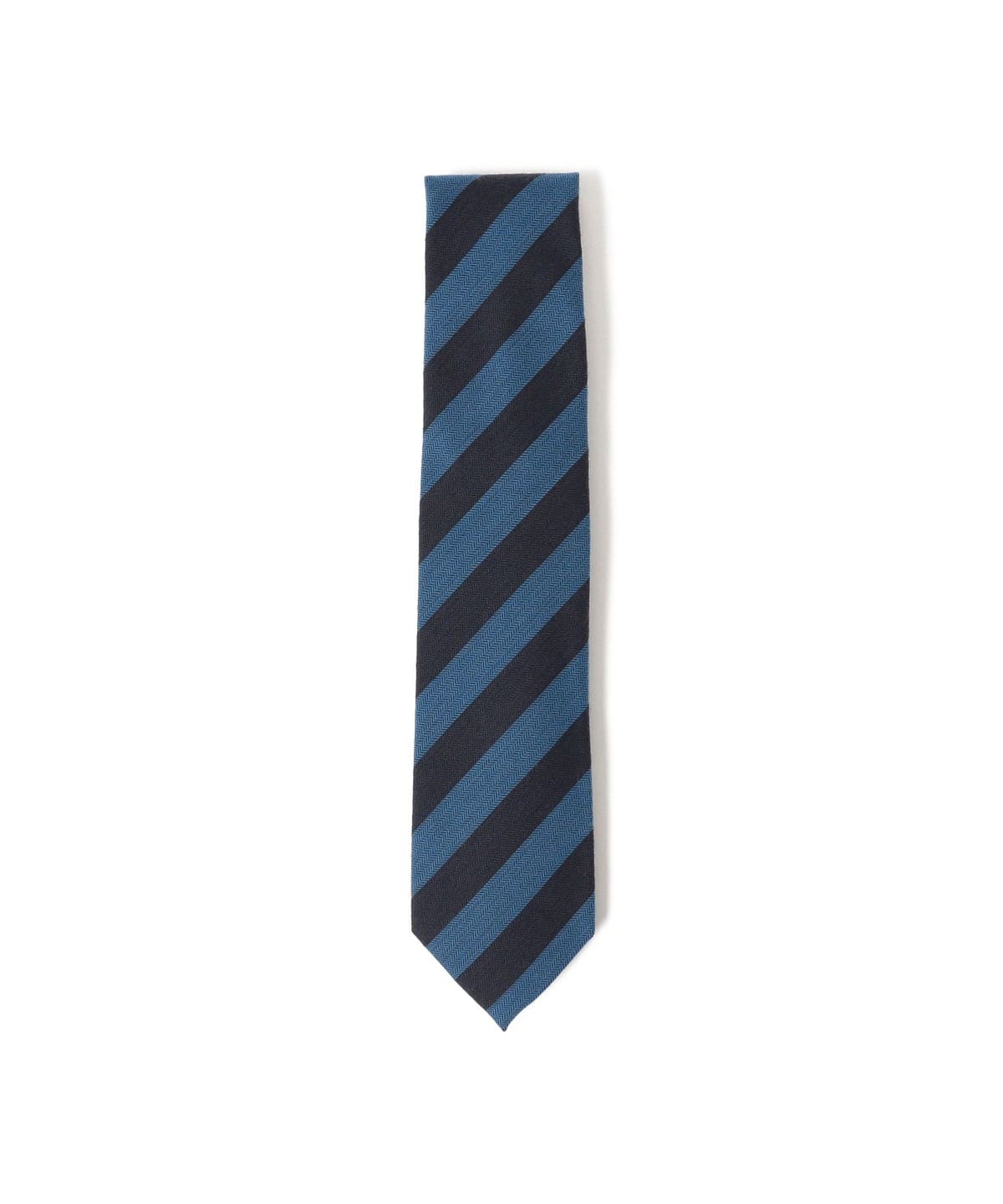 ウールシルク ストライプ ネクタイ スーツ・ネクタイ MEN NAVYxBLUE/A ONE SIZE ウールシルク ストライプ ネクタイ スーツ・ネクタイ MEN NAVYxBLUE/A ONE SIZE
