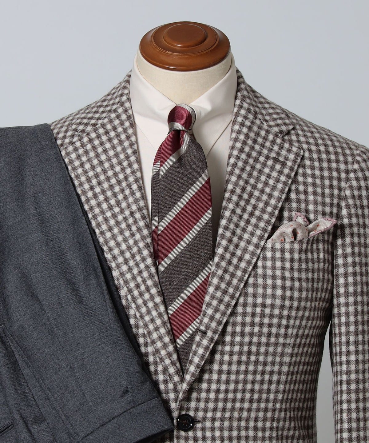 シルク ストライプ ネクタイ スーツ・ネクタイ MEN BROWNxPINK/C ONE SIZE シルク ストライプ ネクタイ スーツ・ネクタイ MEN BROWNxPINK/C ONE SIZE