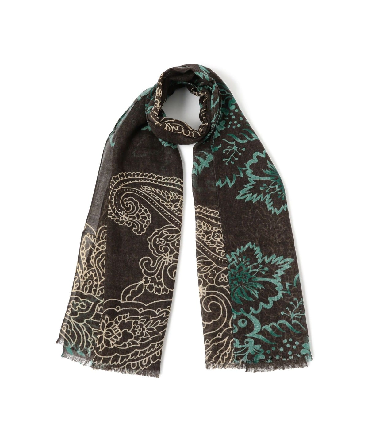 GIERRE ジエレ / ウール フラワー柄 プリント ストール ファッション雑貨 MEN BLACK/3 ONE SIZE GIERRE ジエレ / ウール フラワー柄 プリント ストール ファッション雑貨 MEN BLACK/3 ONE SIZE