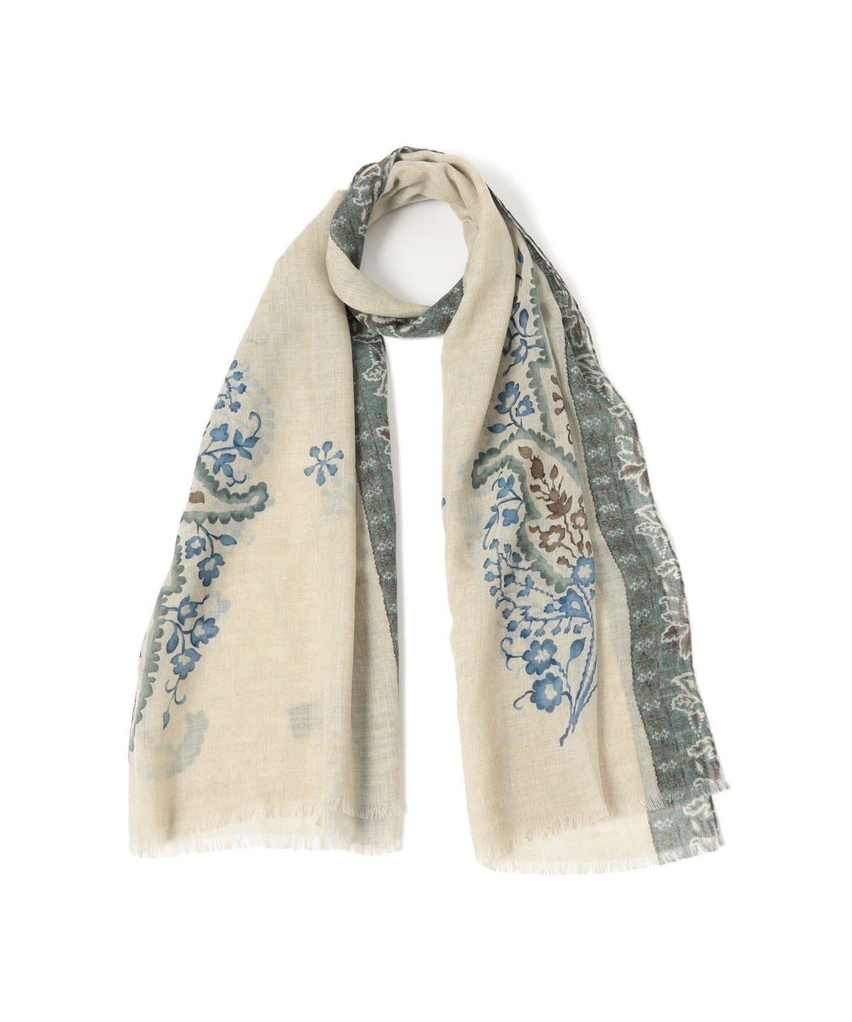 GIERRE ジエレ / ウール ペイズリー柄 プリント ストール ファッション雑貨 MEN IVORY/6 ONE SIZE GIERRE ジエレ / ウール ペイズリー柄 プリント ストール ファッション雑貨 MEN IVORY/6 ONE SIZE