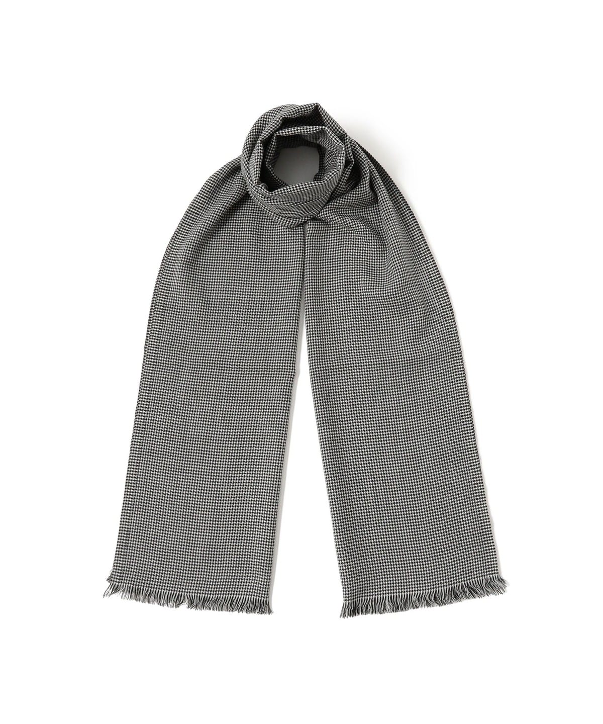 ウール ハウンドトゥース ストール ファッション雑貨 MEN GREY ONE SIZE ウール ハウンドトゥース ストール ファッション雑貨 MEN GREY ONE SIZE