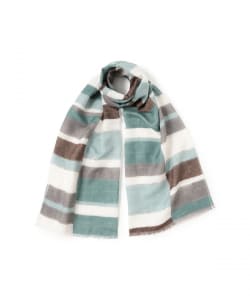 GIERRE / コットンリネン ボーダー プリント ストール