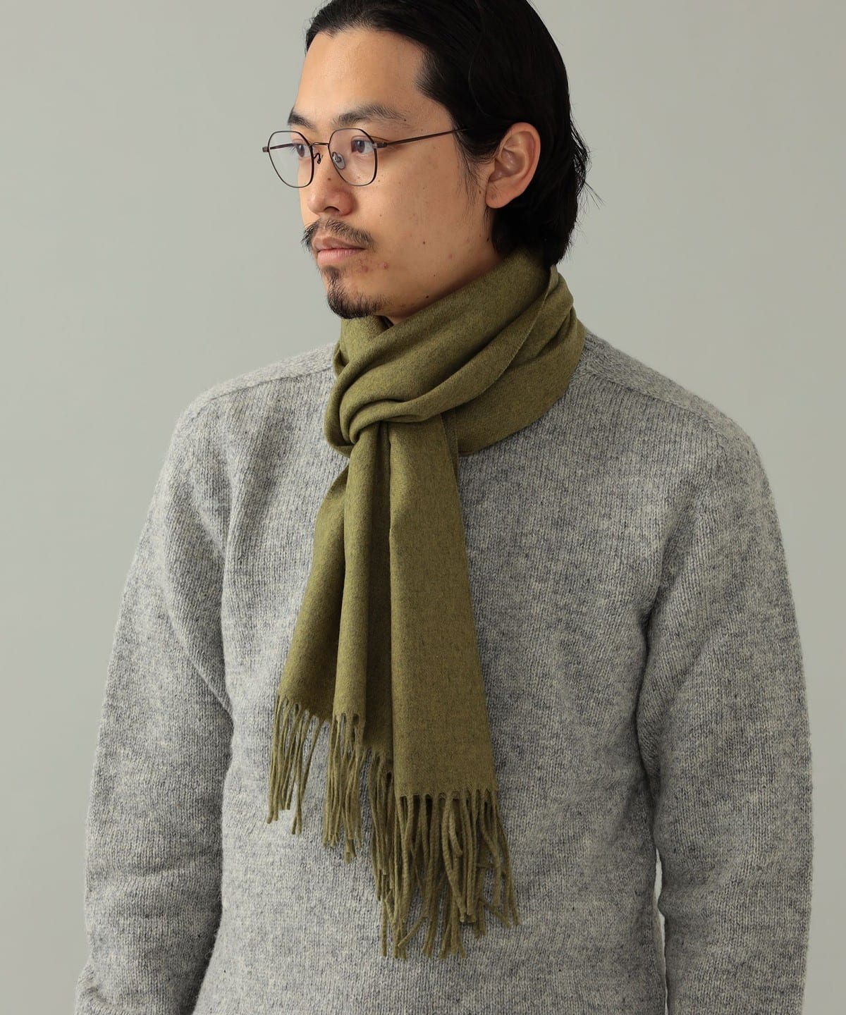 PIACENZA ピアチェンツァ / カシミヤ ソリッド マフラー ファッション雑貨 MEN OLIVE/62 ONE SIZE PIACENZA ピアチェンツァ / カシミヤ ソリッド マフラー ファッション雑貨 MEN OLIVE/62 ONE SIZE