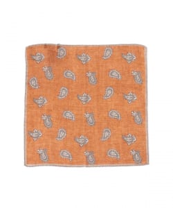 GIERRE / コットンリネン ペイズリー柄 ポケットチーフ